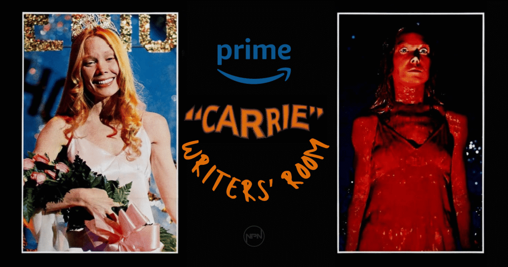 Carrie Writers Room with pictures from the movie Carrie