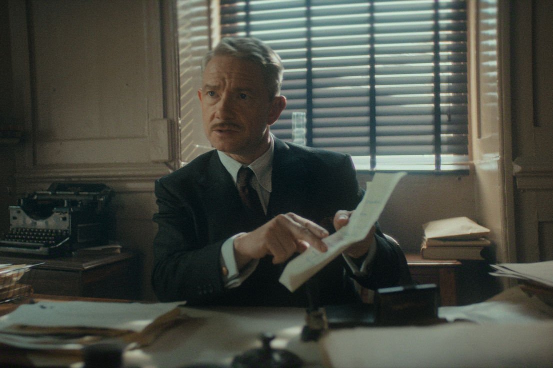Martin Freeman as Superintendent Battle in Agatha Christie's Seven Dials