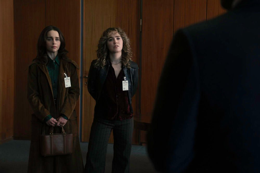 Emilia Clarke as Bea and Haley Lu Richardson as Twila