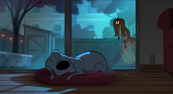 Adam Devine as Bull and Kathryn Hahn as Honey in Fixed.