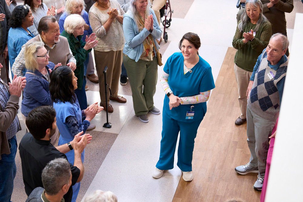 Allison Tolman as Alex in St. Denis Medical