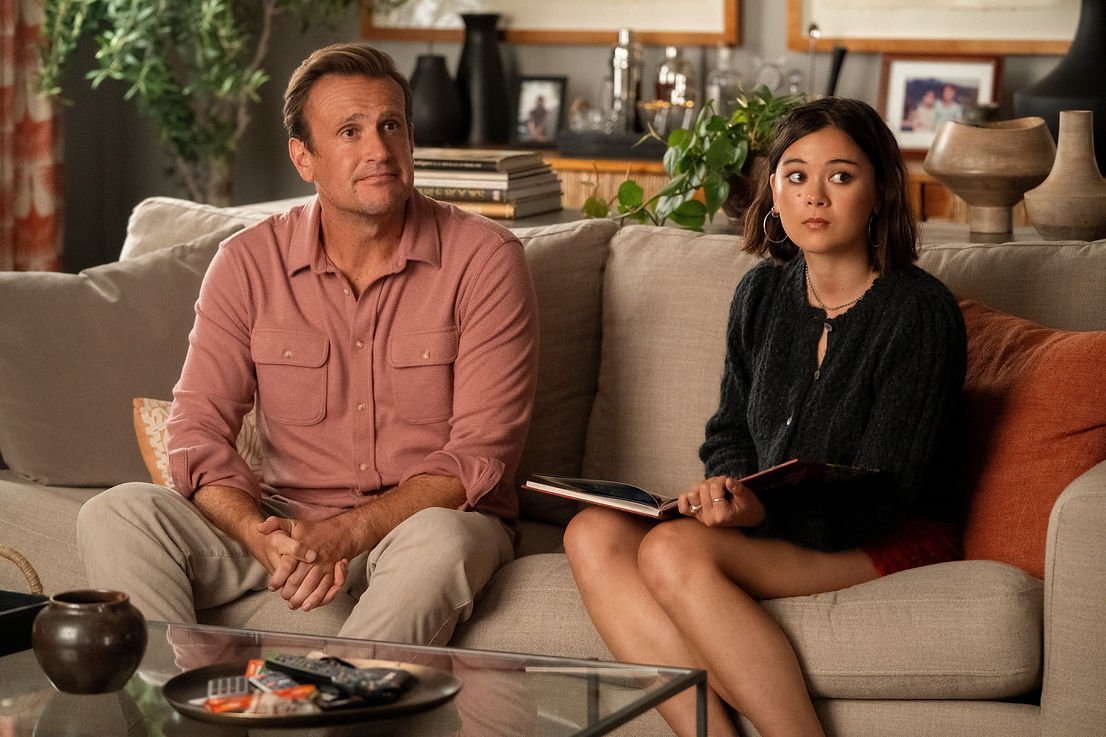 Jason Segel and Lukita Maxwell in "Shrinking," premiering 28 January 2026 on Apple TV.