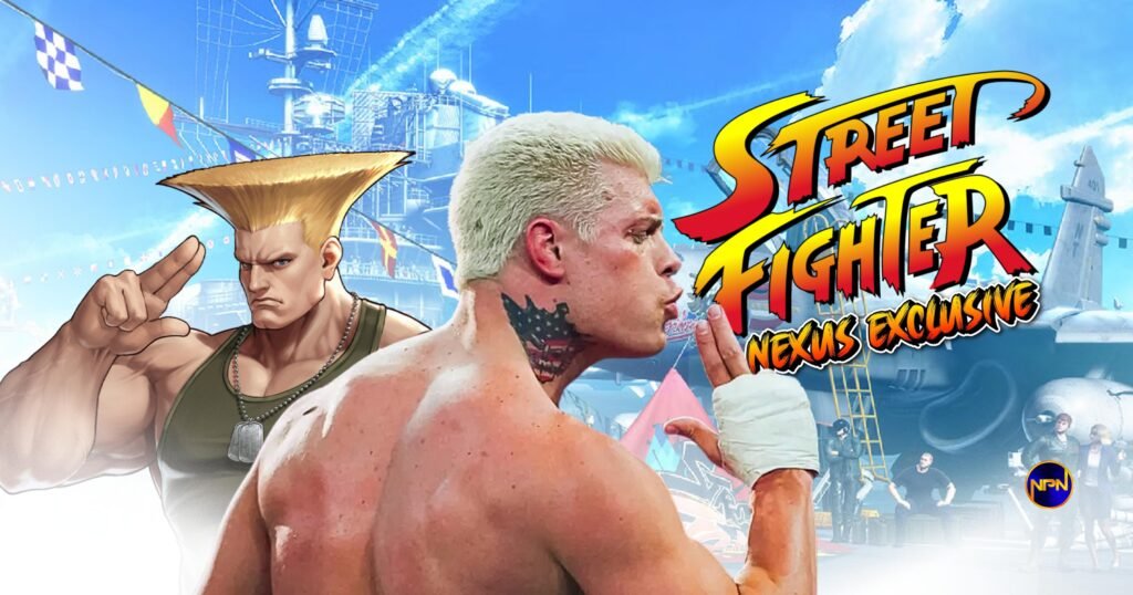 Cody Rhodes and Guile art from Street Fighter