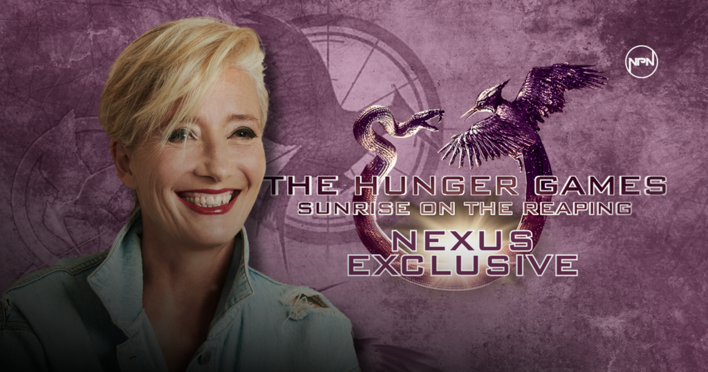 Emma Thompson smiling at the camera