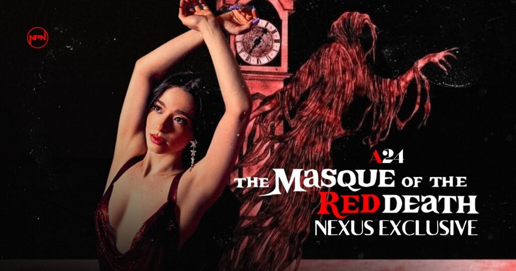 Mikey Madison in a red dress