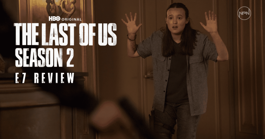 The Last of Us Season 2 Episode 7 Thumbnail featuring Bella Ramsey as Ellie