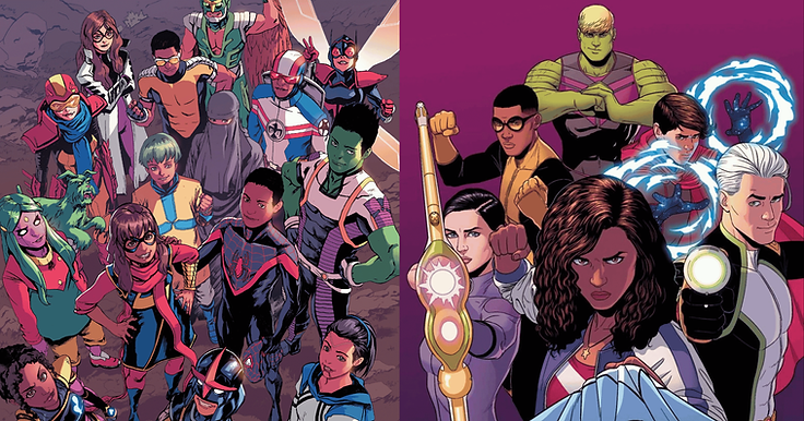 Champions and Young Avengers. © Marvel