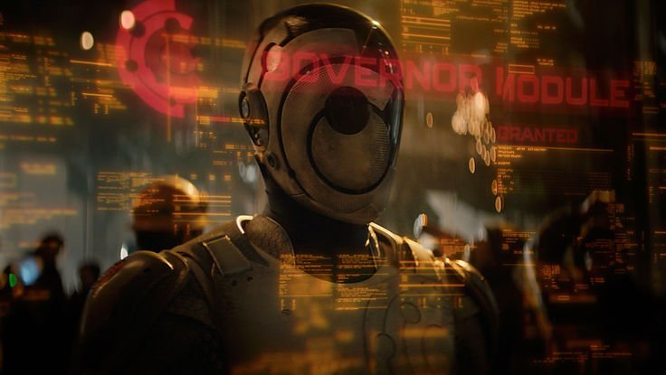 Alexander Skarsgård in Murderbot. © Apple TV+