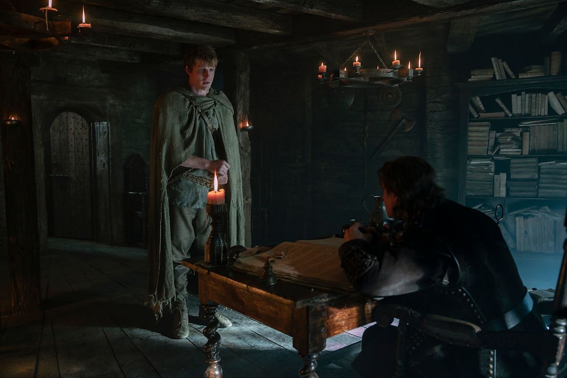 Peter Claffey as Ser Duncan the Tall in standing in a low-ceilinged building in 'A Knight of the Seven Kingdoms' © HBO