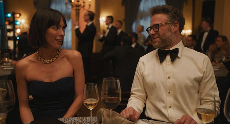 Rebecca Hall and Seth Rogen in The Studio. © Apple TV+