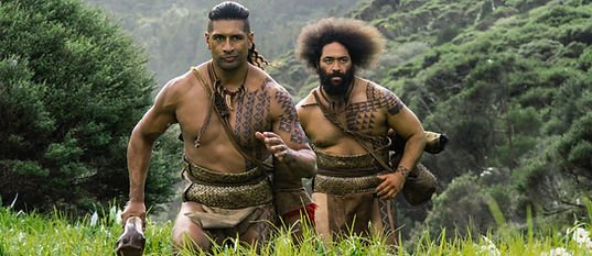 Te Kohe Tuhaka and Siua Ikale'o in Chief of War. ©Apple TV+