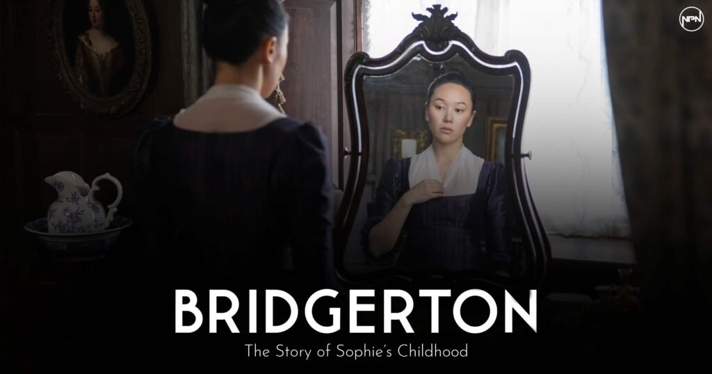 Sophie Baek (Yerin Ha) looking at herself in the mirror in Bridgerton Season 4