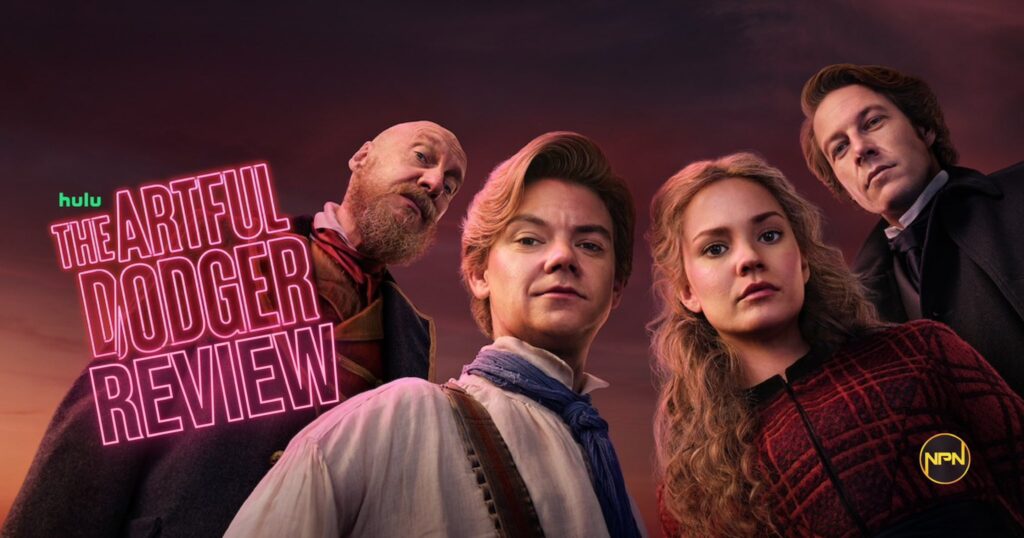 The cast of The Artful Dodger. Text reads "The Artful Dodger Review"