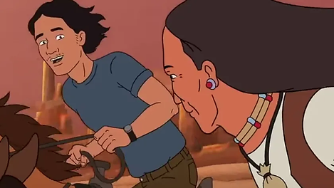 Joseph Gribble spends time with John Redcorn in King of the Hill© Hulu